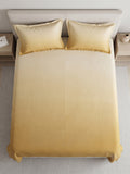 Golden Ochre Solid Bedsheet Set – Japanese Minimalist Luxury Design with 2 Pillow Covers