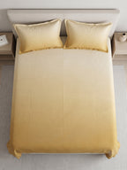Golden Ochre Solid Bedsheet Set – Japanese Minimalist Luxury Design with 2 Pillow Covers