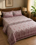 Rosewood Paisley Cotton Bedsheet Set – Vintage Paris Heritage Print with 2 Pillow Covers