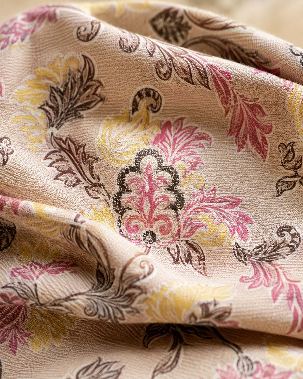 Blush Heritage Floral Cotton Bedsheet Set – Vintage Korean Print with 2 Pillow Covers