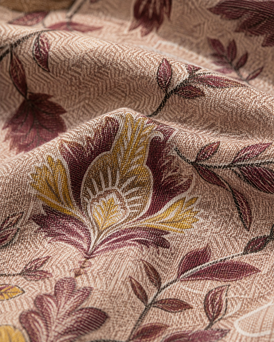Mauve Heritage Floral Cotton Bedsheet Set – Vintage Indian Paisley Print with 2 Pillow Covers