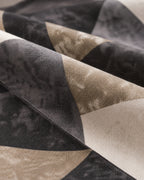 Charcoal Geo Cotton Bedsheet Set – Modern Abstract Geometric Print with 2 Pillow Covers