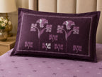 Lavender Floral Bedsheet Set – Elegant Botanical Bloom Print with Paris Heritage Design & 2 Pillow Covers