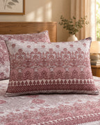 Rosewood Paisley Cotton Bedsheet Set – Vintage Paris Heritage Print with 2 Pillow Covers