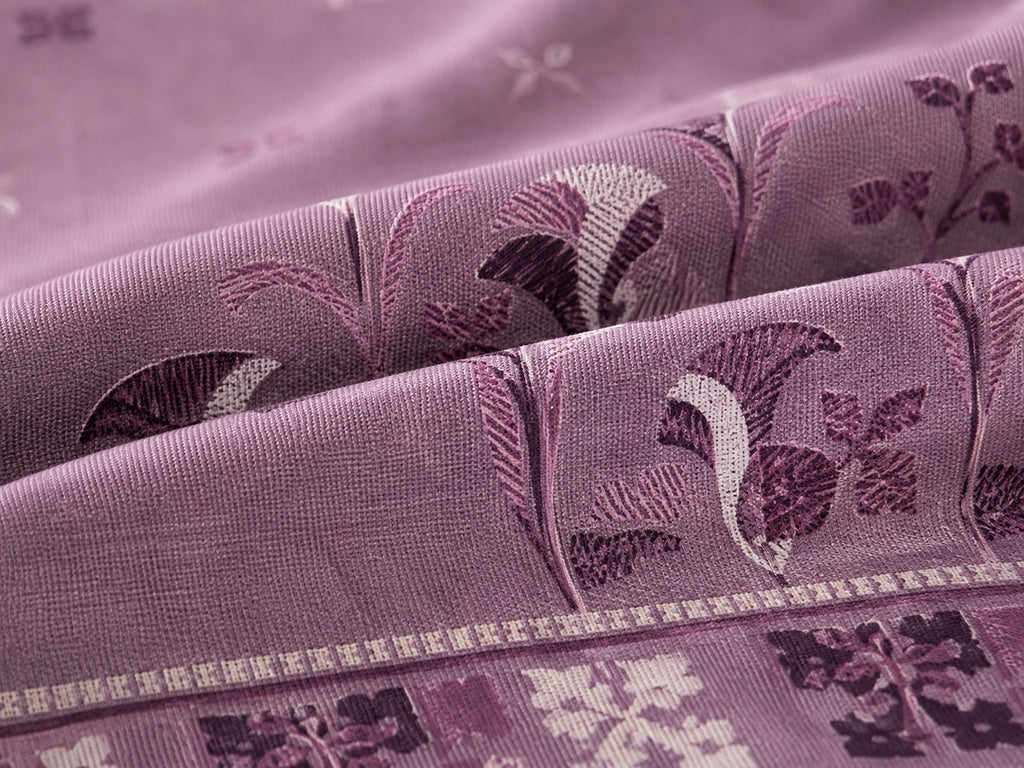 Lavender Floral Bedsheet Set – Elegant Botanical Bloom Print with Paris Heritage Design & 2 Pillow Covers