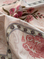 Blush Heritage Floral Cotton Bedsheet Set – Vintage Indian Print with 2 Pillow Covers