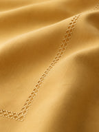Golden Ochre Solid Bedsheet Set – Japanese Minimalist Luxury Design with 2 Pillow Covers