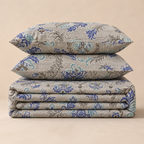 Mauve Heritage Floral Cotton Bedsheet Set – Vintage Indian Paisley Print with 2 Pillow Covers