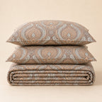 Brown Paisley Bedsheet Set – Traditional Floral Paisley Print with 2 Pillow Covers